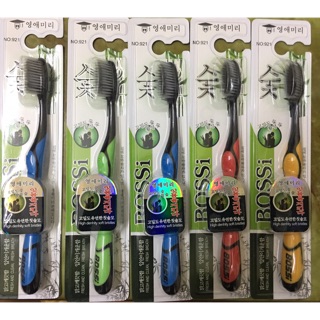 HỘP 30 CHIẾC BÀN CHẢI ĐÁNH RĂNG THAN TRE BOSSI (HÀN QUỐC)- hàng loại 1