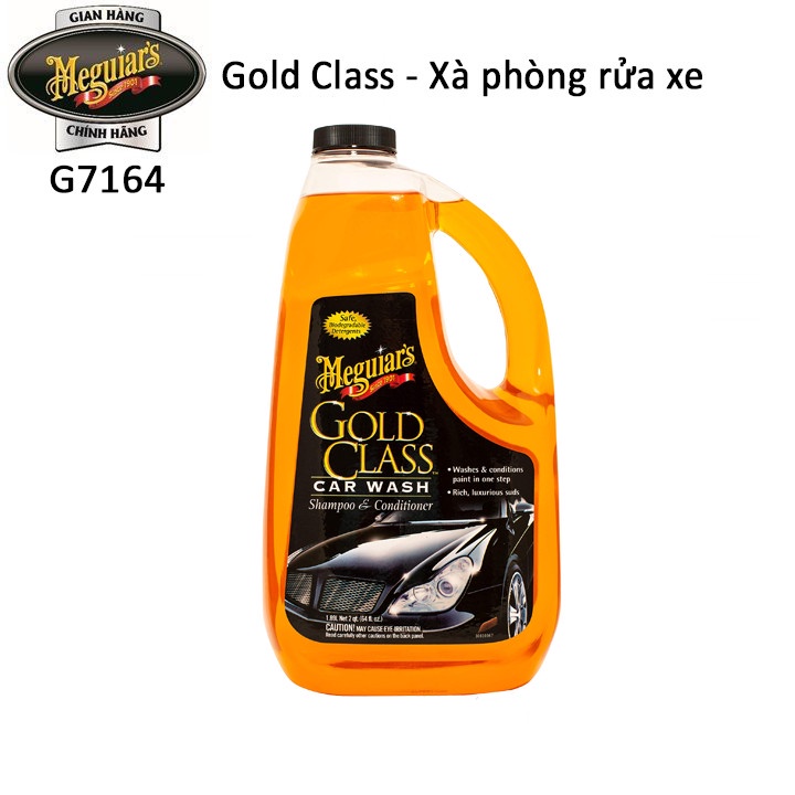 Meguiar's Xà phòng rửa xe có thành phần dưỡng bảo vệ sơn - Gold Class Car Wash Shampoo &amp; Conditioner, G7164, 1.89L/64 oz