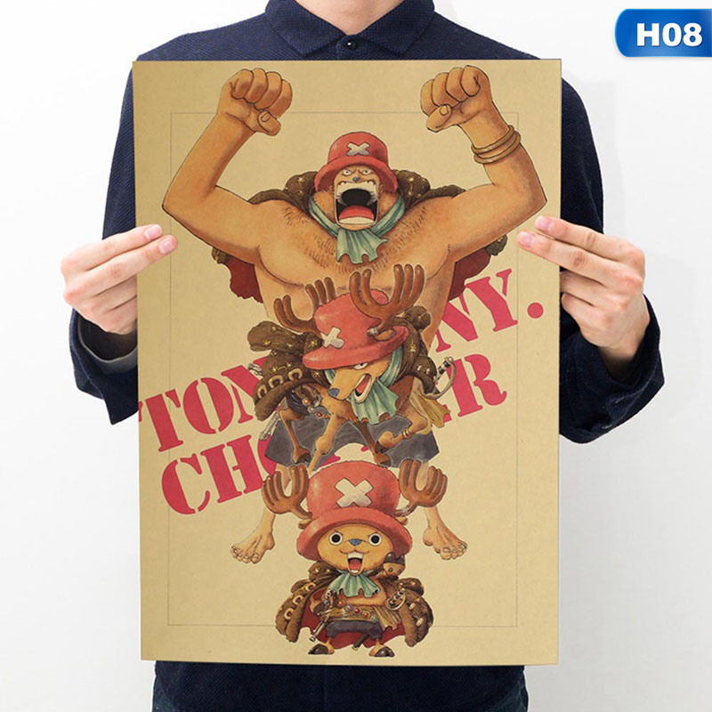 Áp phích treo trang trí phòng in hình nhân vật One Piece