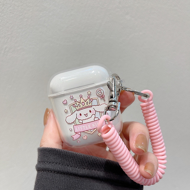 Vỏ Bảo Vệ Hộp Sạc Tai Nghe airpods 1 2 Pro 3rd Generation Pro 1/2 Trong Suốt Chống Sốc Họa Tiết Hoạt Hình Kèm Dây Đeo Kiểu Nhật Hàn