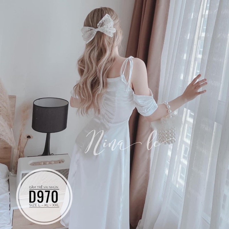 BIGSIZE MINSTORE.VN Bigsize Đầm trễ vai nhún D970