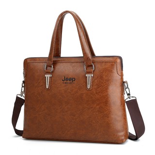 Túi xách da công sở cao cấp JEEP BULUO mã T04 (size: 42x32x7cm. vừa laptop 15). Cặp văn phòng.