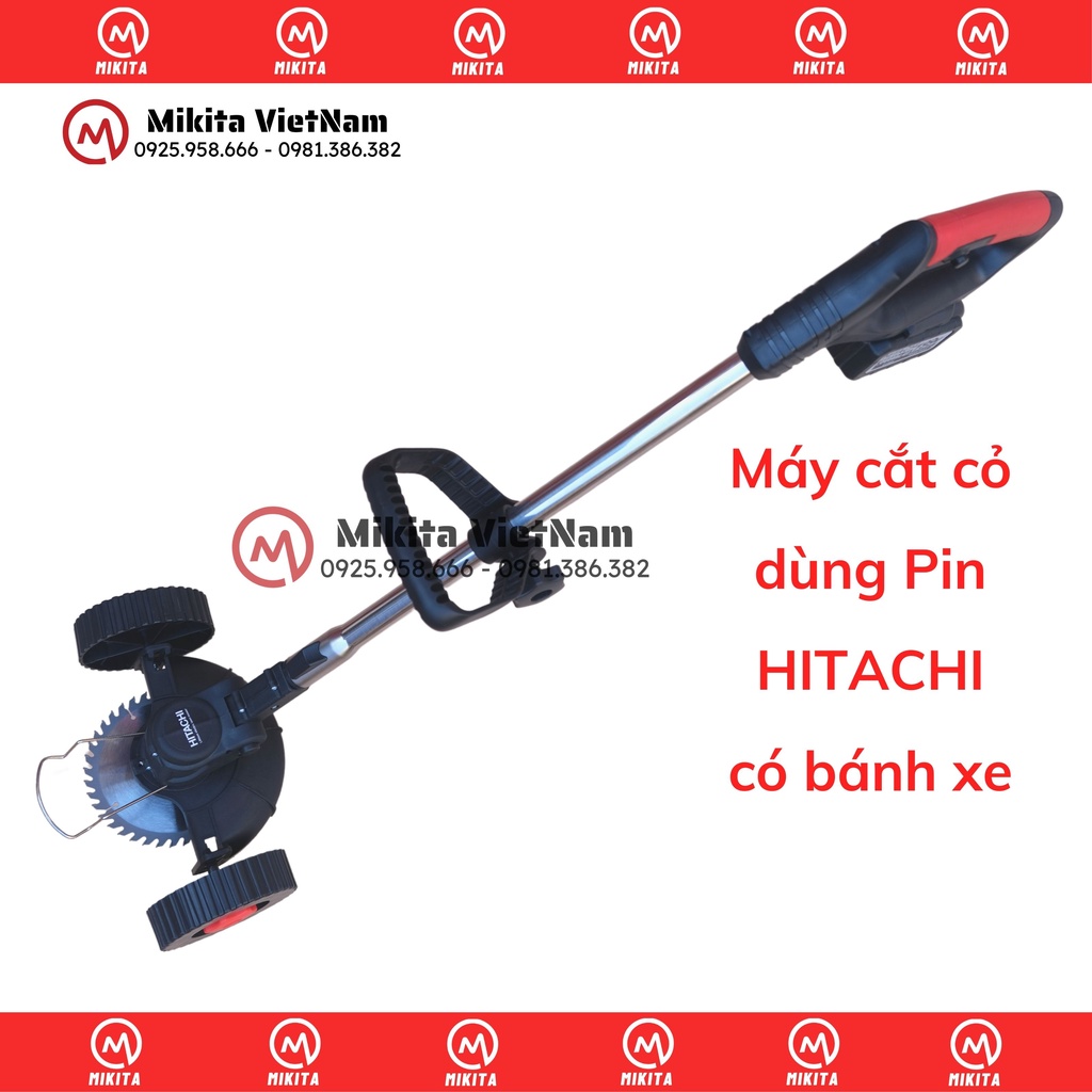 Máy cắt cỏ dùng pin HITACHI 199V Động cơ lõi đồng, pin dung lượng khủng- Tặng Bộ dụng cụ.