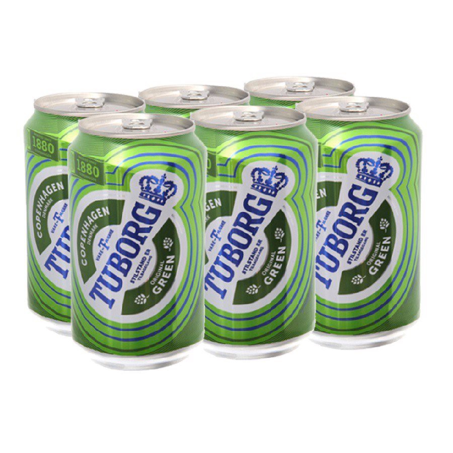 Bia Tuborg lon - 6 lon 330ml