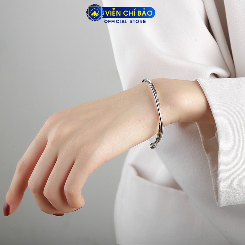 Vòng cứng đeo tay bạc nữ xoắn chất liệu bạc 925 thời trang phụ kiện trang sức Viễn Chí Bảo L000408