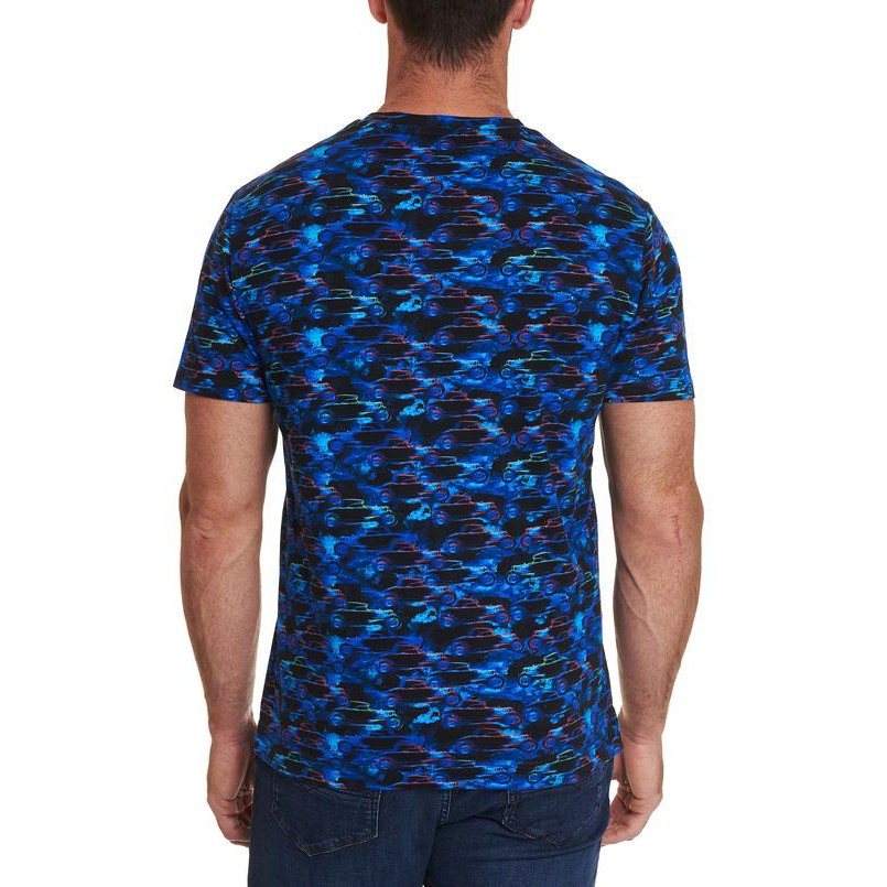 Áo thun body nam ngắn tay Robert Graham chất thun co giãn 4c, hoạ tiết lạ mắt