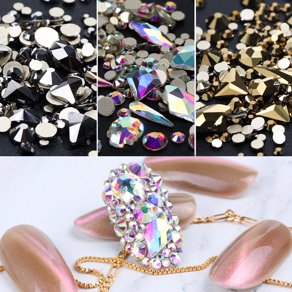 Họa tiết đá 3D bằng AB trang trí móng nghệ thuật NEW YORK STORM