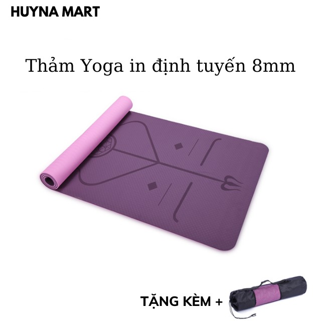 Thảm Yoga Định Tuyến 8mm-10mm chất liệu TPE cao cấp 2 Lớp chống trượt mới nhất 2021 T08