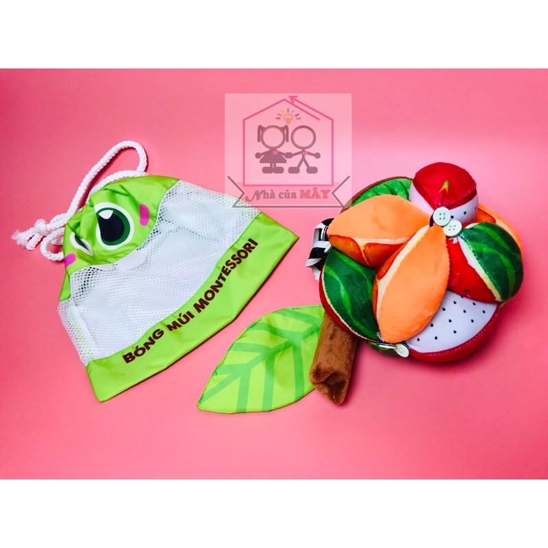 Bóng Montessori cao cap kem tui ~ chủ đề trái cây (fruits)