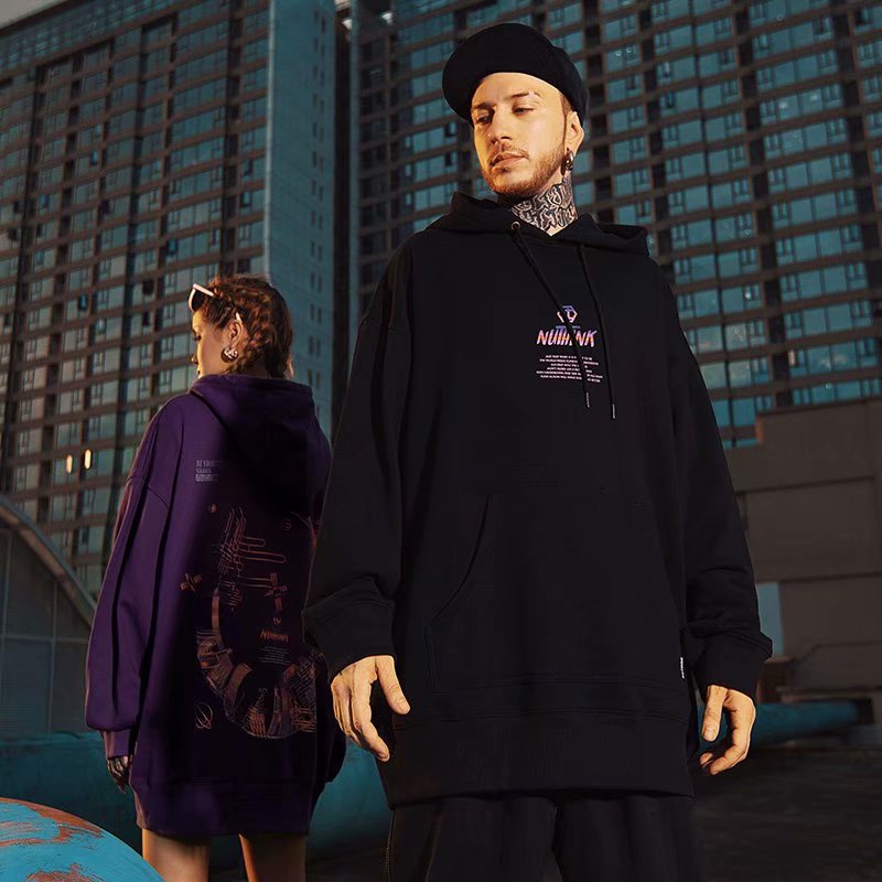 Áo hoodie dáng rộng phong cách hip hop Hàn Quốc cá tính size M-8XL cho nam và nữ