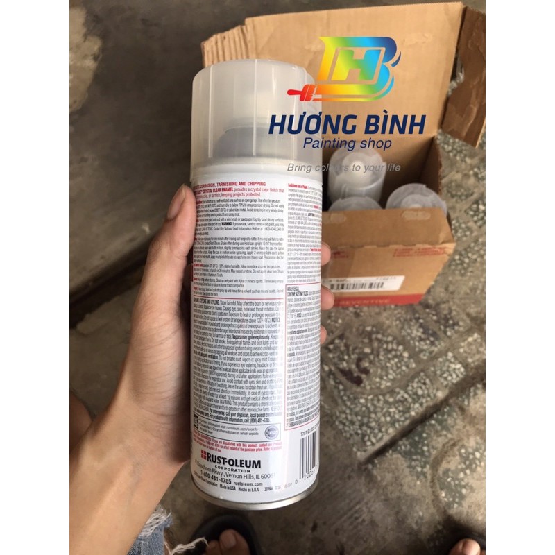 Sơn xịt chống rỉ sét Rust Oleum Stop Rust (trong suốt, không màu) - 340g