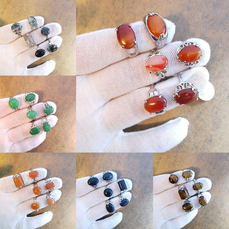 Nhẫn Đeo Tay Bằng Đá Tự Nhiên Phong Cách Vintage Mới Cho Nam Và Nữ