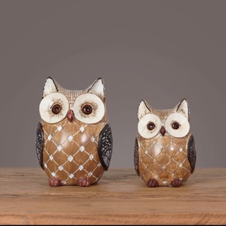 Cặp tượng cú mèo trang trí - may mắn tài lộc