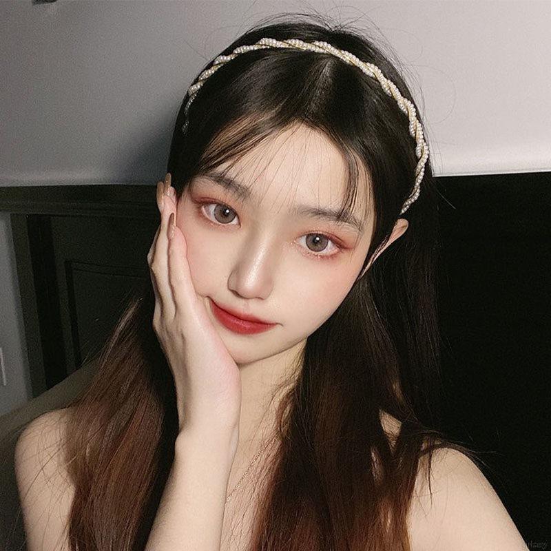 Băng Đô Cài Tóc Đính Ngọc Trai Nhân Tạo Xinh Xắn Phong Cách Hàn Quốc