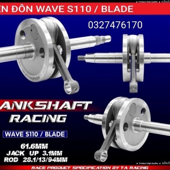 dên đôn, biên trục khuỷu TA cho xe Wave S110, RSX, Blade, A..