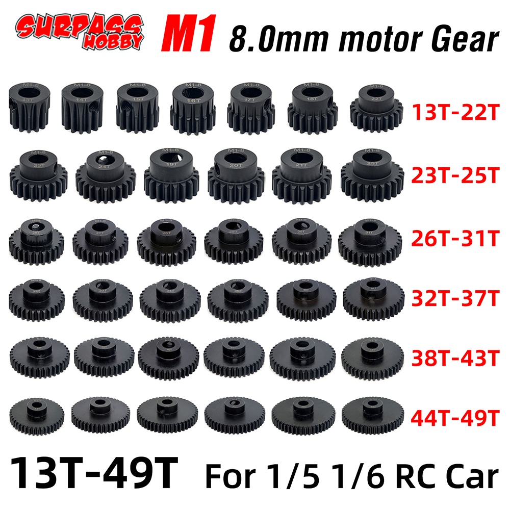 Bánh Răng Động Cơ m1 8mm 13t 14t 15t 16t-20t 20t-25t 26t-30t 31t-49t Cho Xe Ô Tô 1 / 5 arrma 4wd outcast 8s