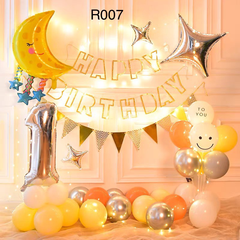 Bóng trang trí sinh nhật, [FREESHIP] Kèm Dây Đèn Fairy 3m