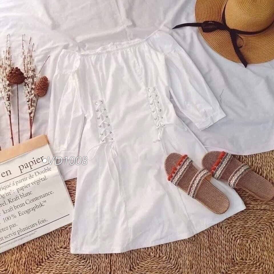 Đầm Dự Tiệc 💝 FREESHIP 💝  Đầm trễ vai đan dây eo tôn dáng VD1008 [Mẫu Mới Hè 2021] | BigBuy360 - bigbuy360.vn