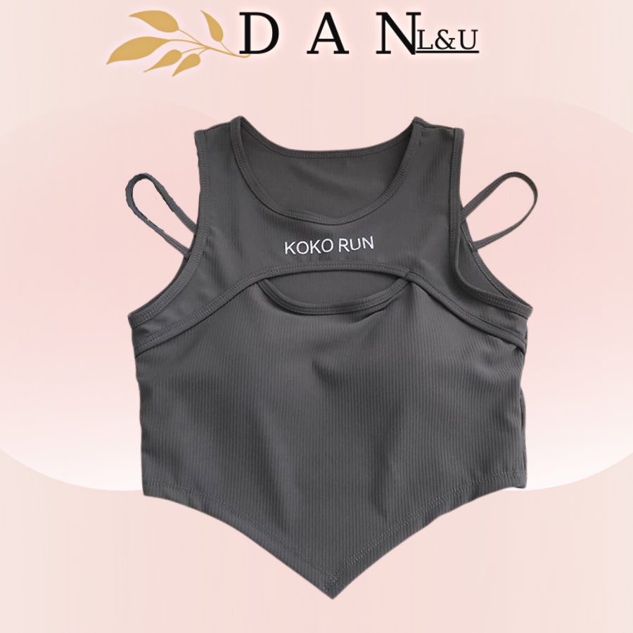 Áo Croptop Cách Điệu Phối Dây Quyến Rũ Chất Cotton Co Dãn Thoáng Mát DAN L&amp;U 8386