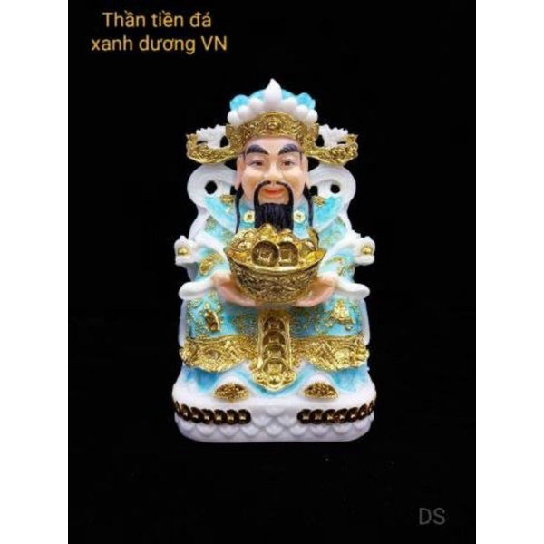 ông thần tiền đá xanh cao 16cm