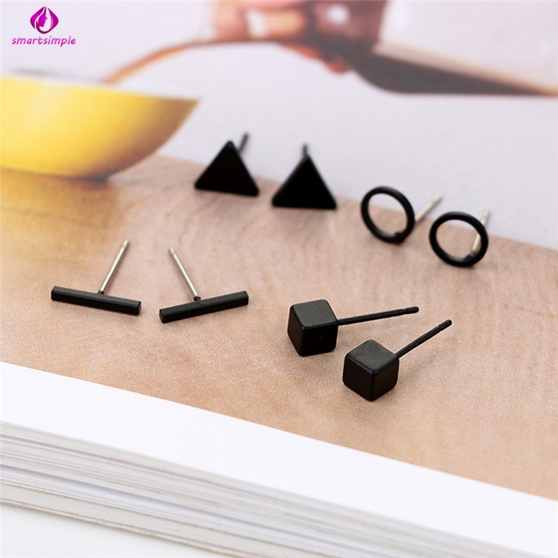 Set 4 Khuyên Tai Nữ Kiểu Dáng Giản Dị Hợp Thời Trang