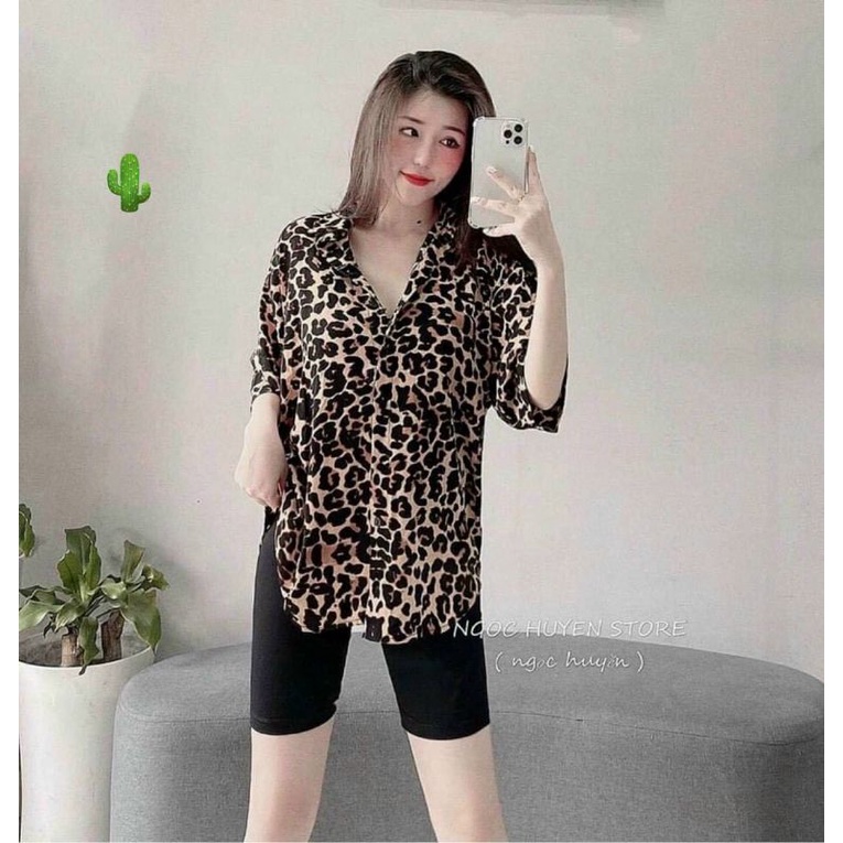 Áo sơ mi beo form rộng kate lụa 100D xịn xò(B.C)