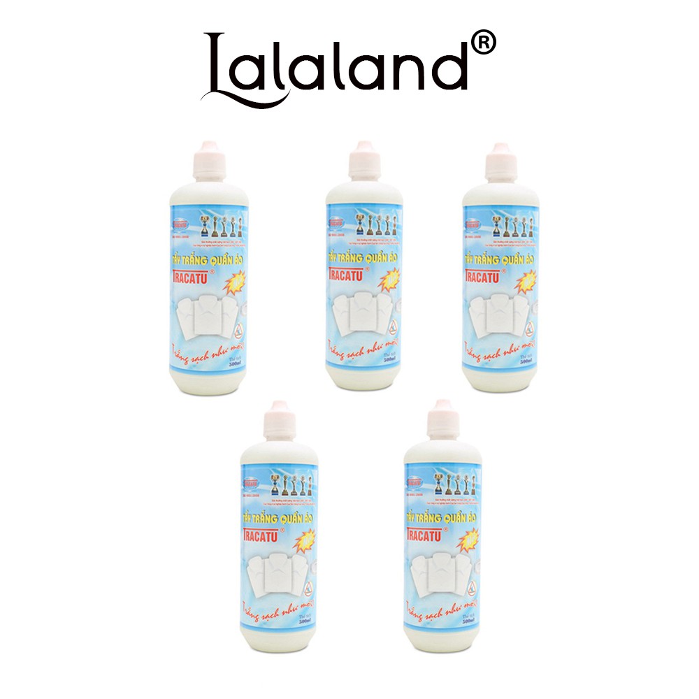 Combo 5 chai Thuốc tẩy quần áo tracatu 500ml tiện dụng, thuốc tẩy trắng quần áo siêu sạch LALALAND