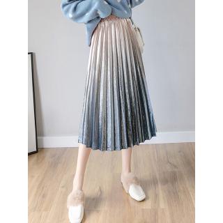 Chân váy xếp li phối màu thanh lịch