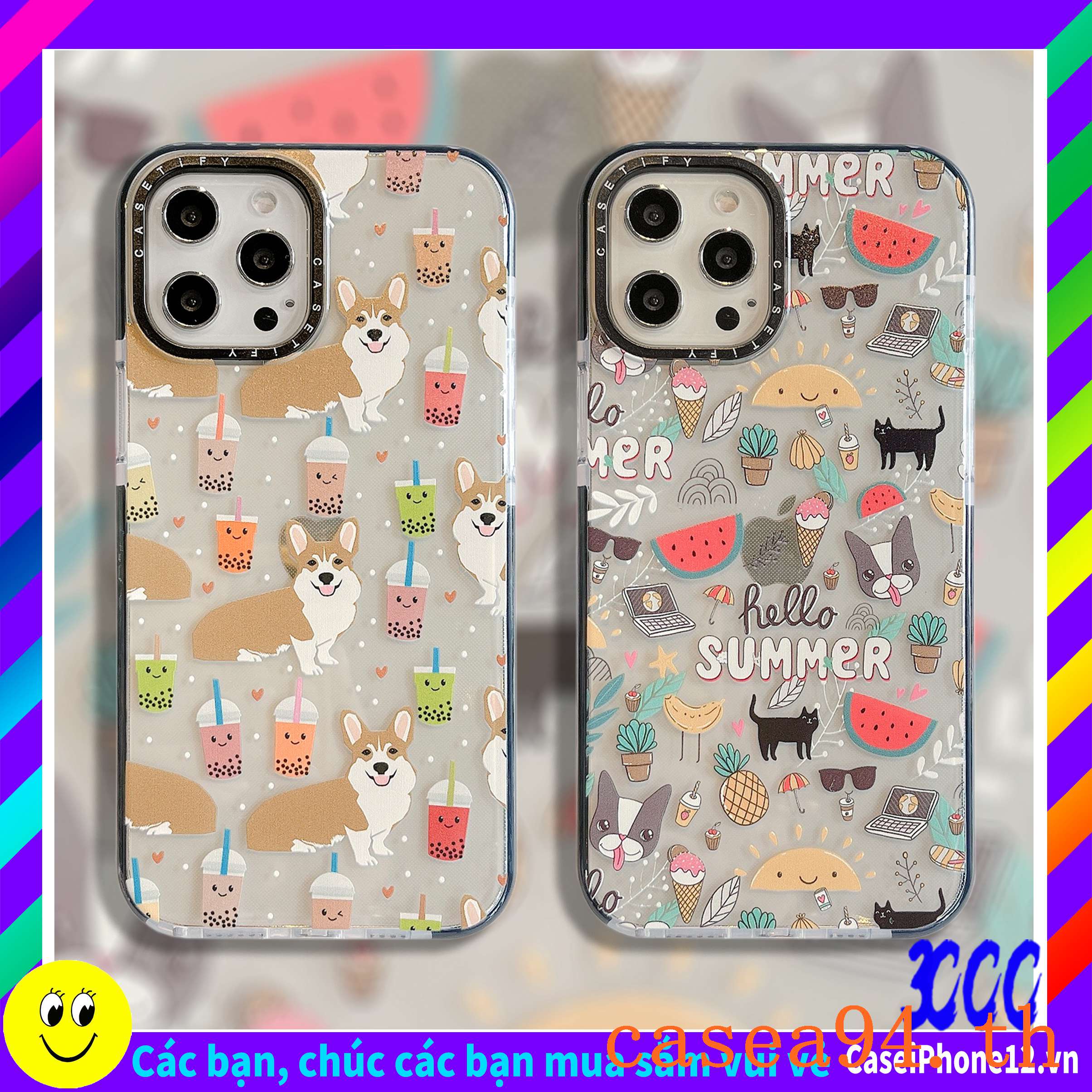 【High Quality CASETIFY】Ốp iphone 13 12 11 pro max 8 7 6 plus xs max xr x se2020 13pro 12pro 13promax 12promax 12mini 13mini tpuLưng Hình Chú Chó Đáng Yêu Cho