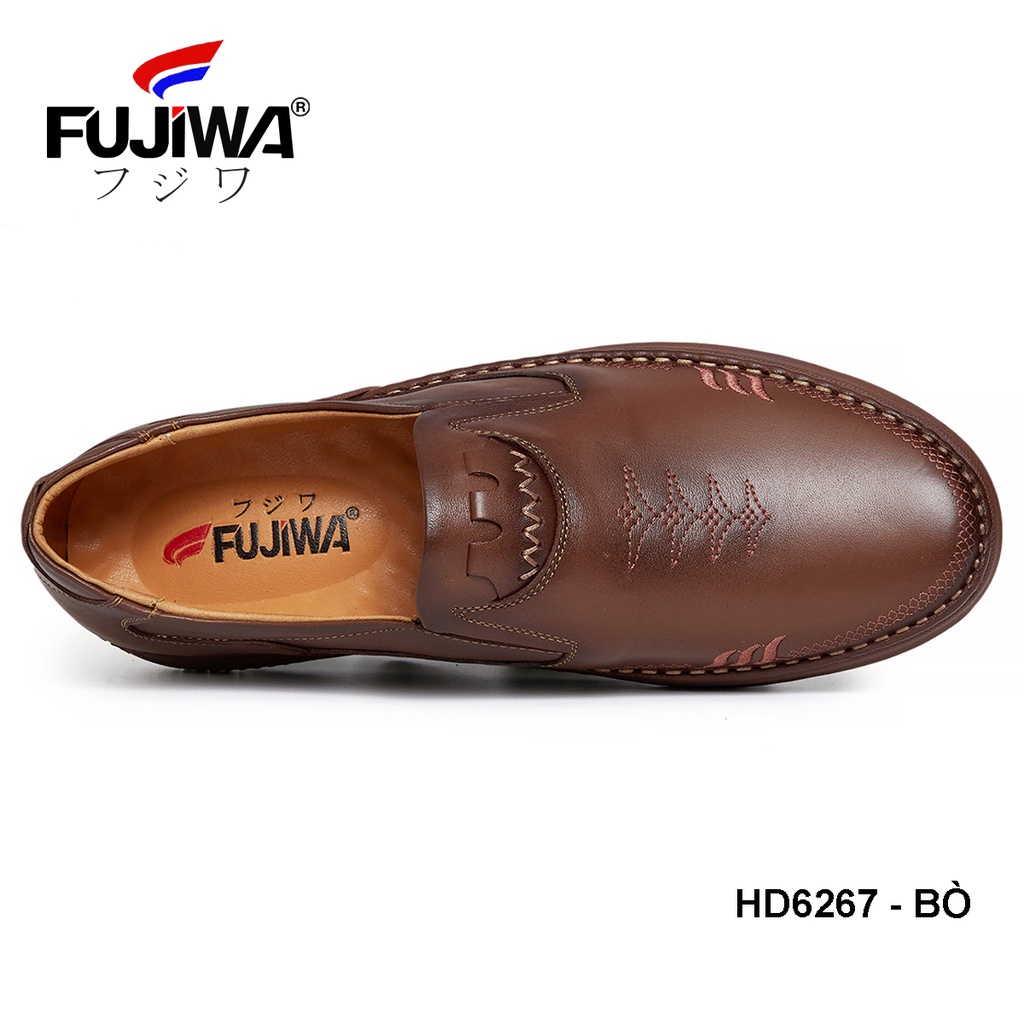 Giày Lười Nam Da Bò FUJIWA - HD6267. Da Bò Thật Cao Cấp, Đế Cao Su. Form Giày Chuẩn Size. Size:  38, 39, 40, 41, 42, 43