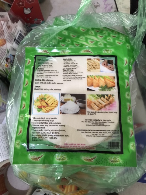 ( Loại 1)Gói 30 Lá Bánh Tráng Đậu Xanh Bò Bía Cuốn Chả Giò sz 16