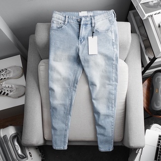 Quần jean nam ôm vừa dáng màu bạc jean co giãn hàng xuất xịn