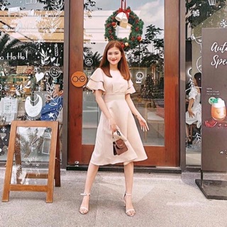 Đầm tay bèo xẻ lưng 2 màu (kèm hình thật)