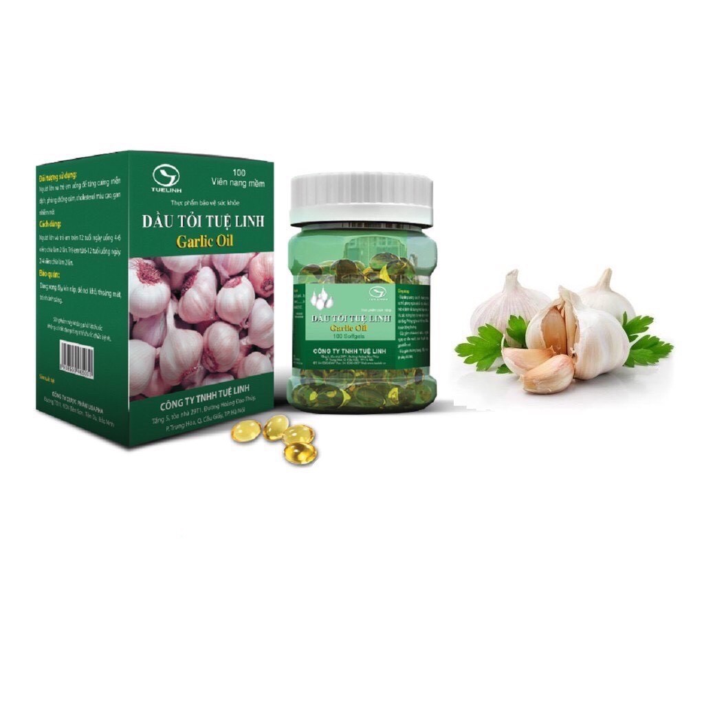 Dầu tỏi Tuệ Linh (Garlic Oil) - Kiểm soát mỡ máu, giảm nguy cơ xơ vữa động mạch vành, tăng cường sức đề kháng cơ thể