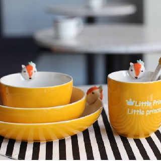 Bát ăn dặm - bộ bát ăn dặm cho bé bằng sứ bộ chén ăn dặm gồm 5 dễ thương món nhiều màu an toàn cho trẻ