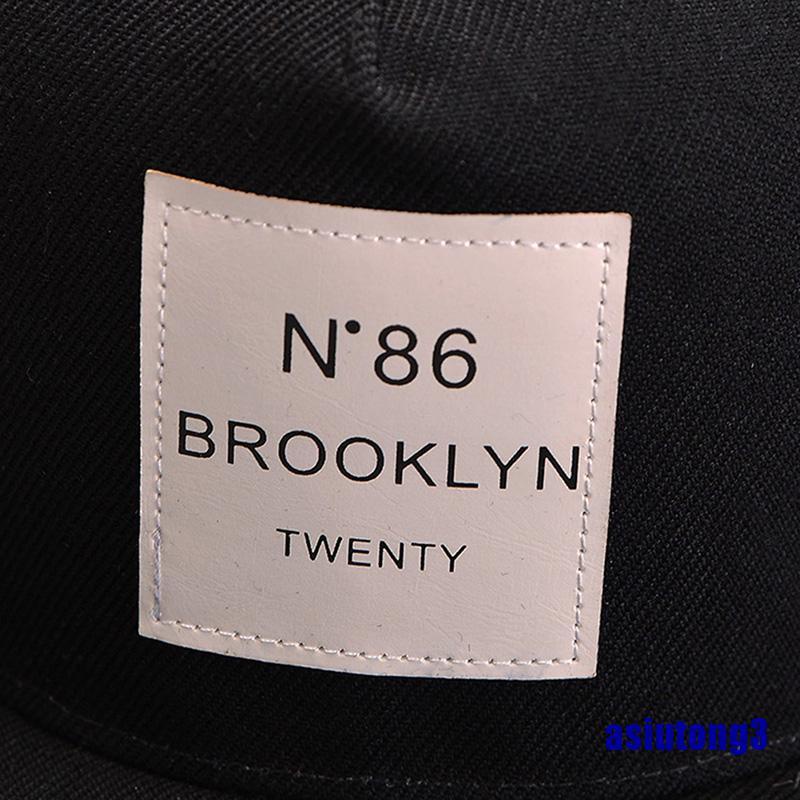Nón lưỡi trai màu trơn in chữ BROOKLYN phong cách hip hop cho nam nữ