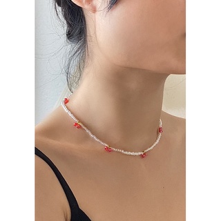 Set vòng cổ, nhẫn handmade Cherry Pon Pon