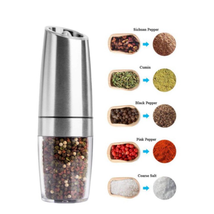 Sản Phẩm Máy xay hạt tiêu và gia vị GB-5090. Chất liệu thép không gỉ 201, ABS, Acrylic, lõi Mài gốm. Bảo hành 6 tháng. (