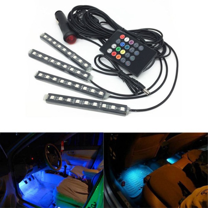 Sản Phẩm Bộ đèn LED 4 thanh các màu cao cấp đặt gầm xe hơi, ô tô RGB-5050 .