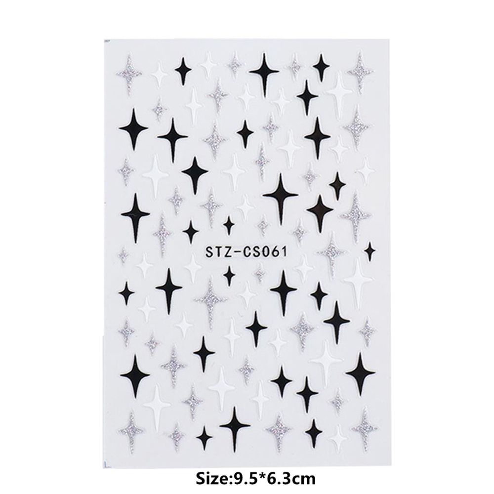 [Hàng mới về] Sticker Dán 3D Màu Laser Hình Trái Tim / Ngôi Sao Thời Trang Chống Thấm Nước Trang Trí Móng Tay DIY Cho Nữ