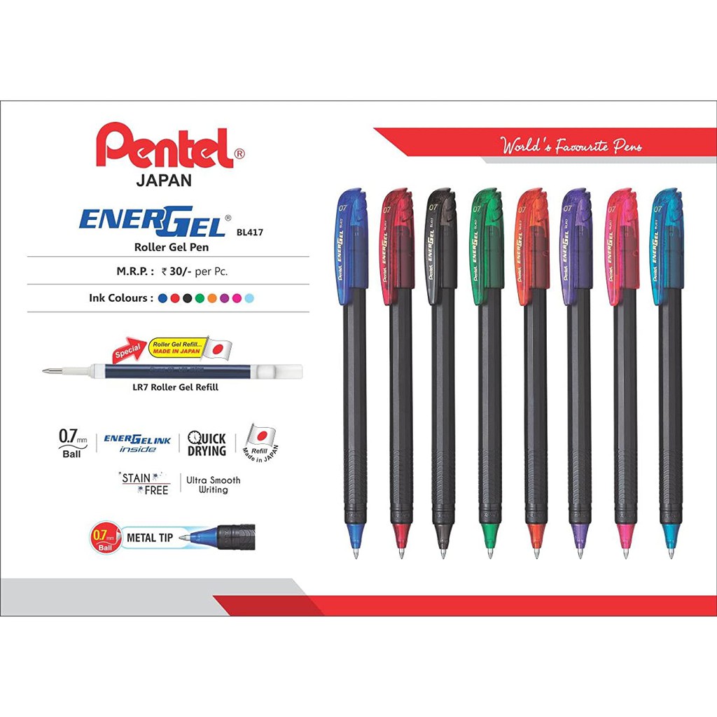 Bút mực gel Energel nét 0.7mm Pentel/BL417