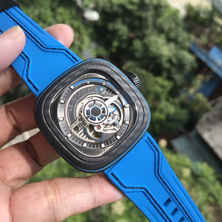 Đồng Hồ Nam, , Đồng Hồ Cơ Automatic , Mặt Vuông, Dây cao su, bảo hành 24 tháng - donghokinhmat168