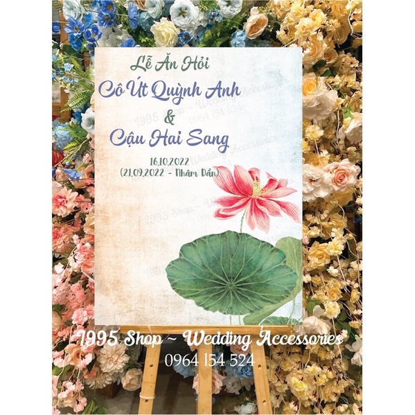 Bảng welcome đám cưới, bảng tên cưới, bảng để cổng cưới