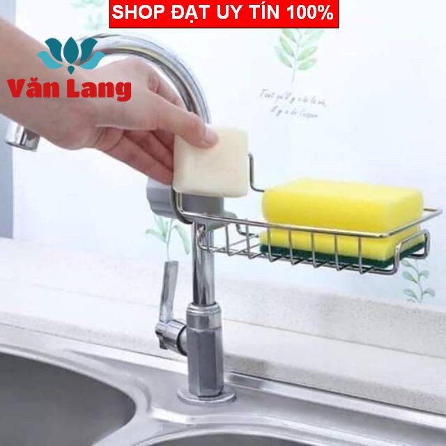 Giá inox để đồ bồn rửa bát, giá inox gắn vòi rửa bát