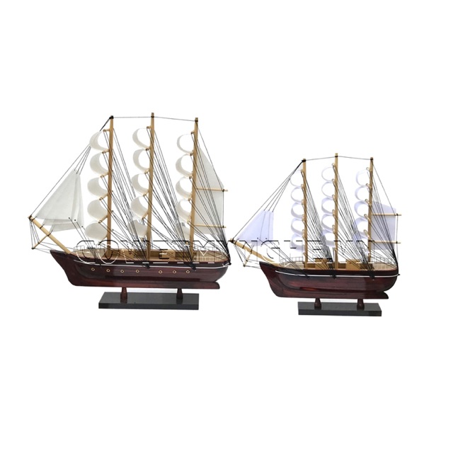 Combo Mô Hình Thuyền Gỗ Trang Trí Belem - Thân 25cm &Thân 30cm - Gỗ Tự Nhiên | BigBuy360 - bigbuy360.vn
