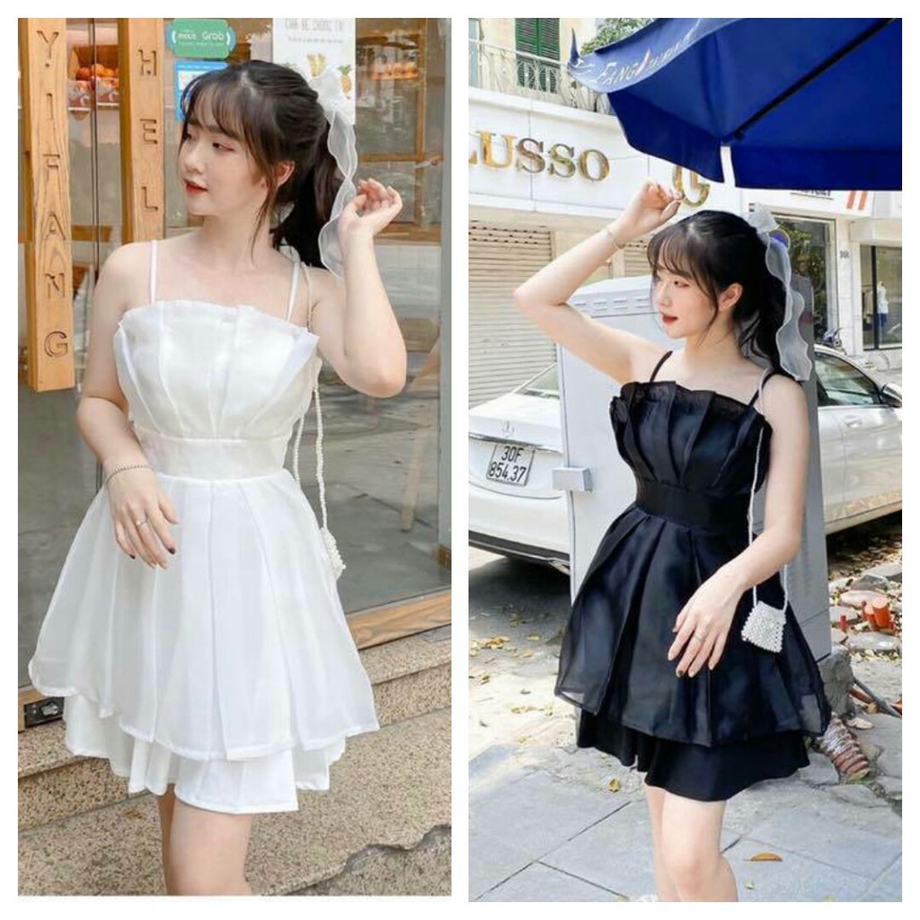 Đầm dạo phố 2 dây xếp bèo ngực nhẹ nhàng, dễ thương - Yuri Dress