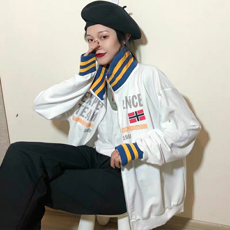 ÁO KHOÁC NỈ NGOẠI TRẮNG MẶC 2 KIỂU - SWEATER EXPEDITION UNISEX