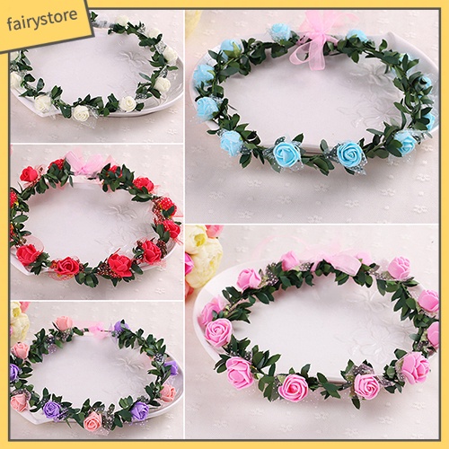 Vòng Hoa Hồng Giả Đeo Đầu Thời Trang Nữ