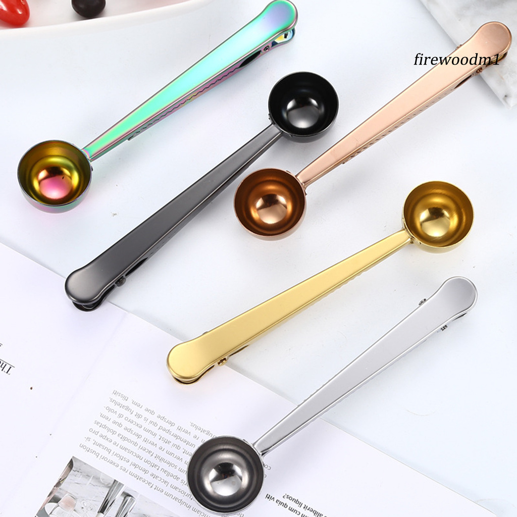 [FW]Coffee Measuring Scoop Long Handle 2 in 1 Stainless Steel Long Handle Tablespoon for Kitchen