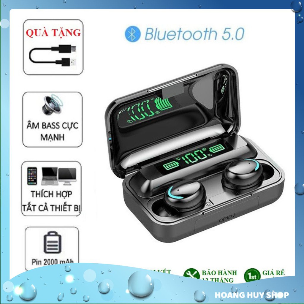 Tai Nghe Bluetooth 5.0 Amoi F9 Pro Không Dây Nút Cảm Ứng Kiêm Sạc Pin Dự Phòng | F9 PRO thanhlam68 hhbt27